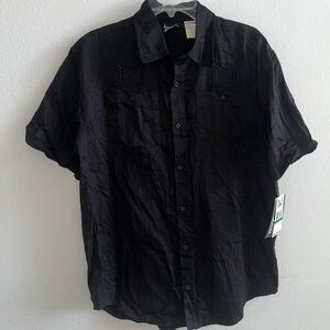 Tapout MPS All Black Button Down - NWT - Mens L